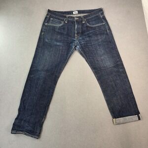 Edwin Jeans Mens 34x30 Blue Japanese Selvedge Relaxed Straight ED-55